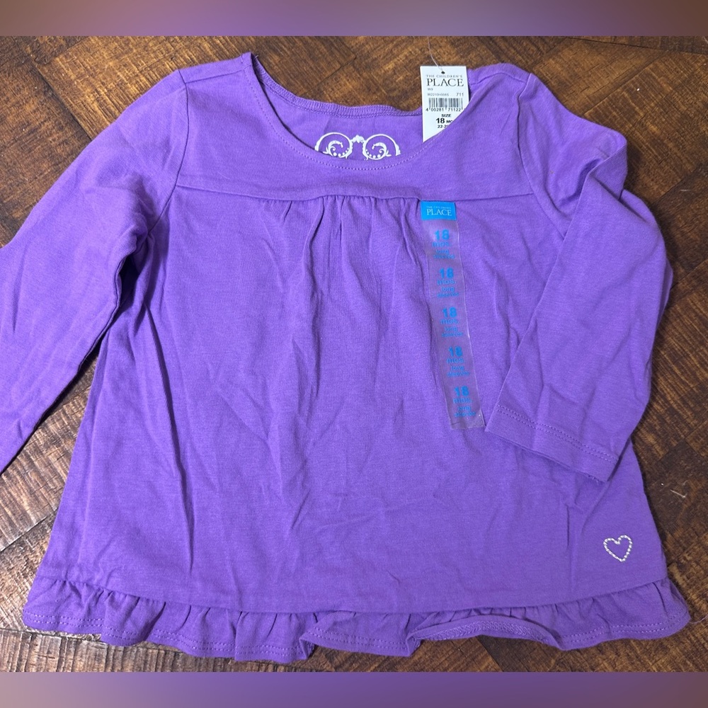 NWT The Children’s Place 18 Months Purple Long Sleeve Shirt